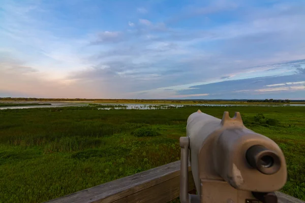 Sonnenaufgang bei dixon waterbirds refudge — Stockfoto