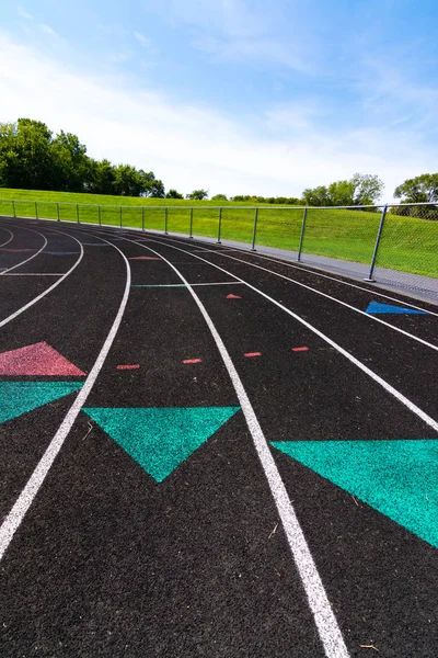 Lanes on High School track.