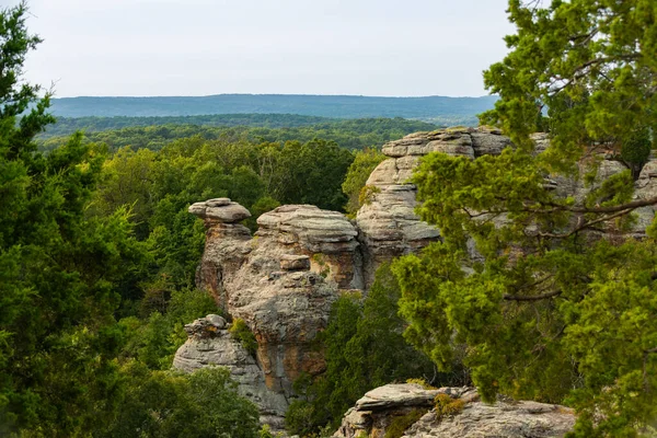 Ogród Bogów Blefuje Późnym Popołudniem Las Narodowy Shawnee Illinois Usa — Zdjęcie stockowe