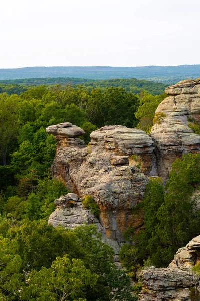 Ogród Bogów Blefuje Późnym Popołudniem Las Narodowy Shawnee Illinois Usa — Zdjęcie stockowe