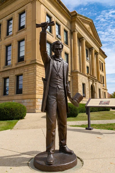 Statue Abraham Lincoln Logan County Courthouse Lincoln Illinois Usa — Stock Photo, Image