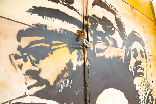 Nine Mile, St. Ann Parish - Jamaica - September 12th, 2025: Bob Marley and the Wailers fural at 9 Mile in St. Ann Parish, Jamaica.