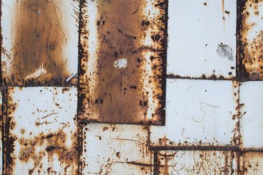 Doku, arka plan. Metal paslı boyalı plaka