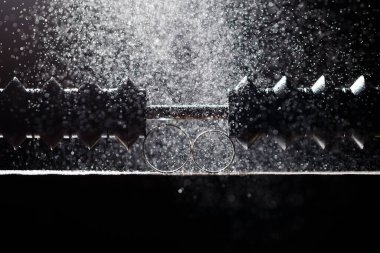 Yeni evliler için düğün yüzükleri.