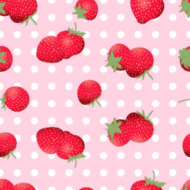 vektör yaz meyveleri çilek dikişsiz desen