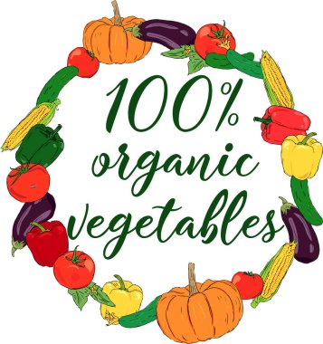 taze organik sebze vektör çerçeve