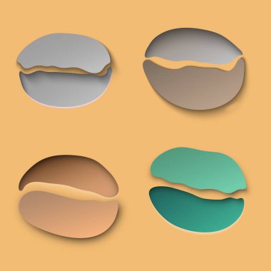 Soyut kahve çekirdekleri içi boş ve gölgeli olmalı..