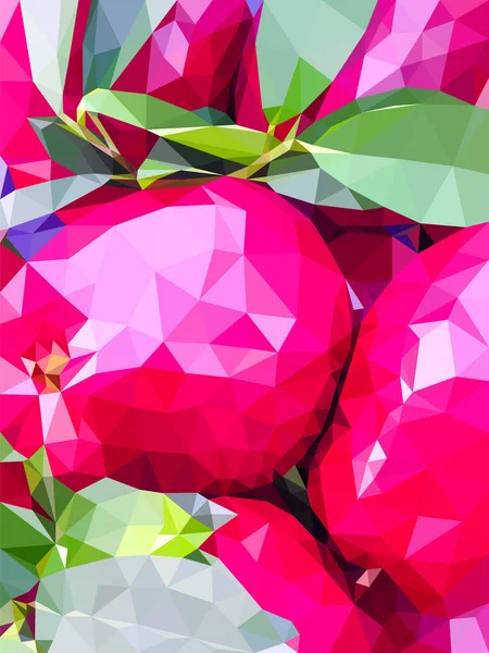 Polygon pink apple — Stock Vector
