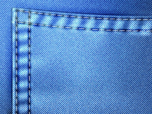 Jeans blaue Textur mit Tasche Denim Hintergrund. — Stockvektor