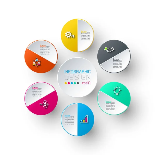 İş simgesi bilgisine sahip altı daire.