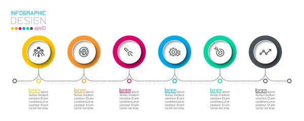 Les étiquettes de cercle d'affaires façonnent la barre des groupes infographiques. — Image vectorielle