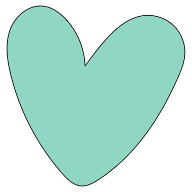 Beyaz arka planda mavi kalp. Tasarımınız için vektör illüstrasyonu