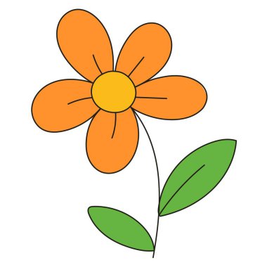 Çiçek ikonu. Çiçek vektörü ico 'nun düz çizimi