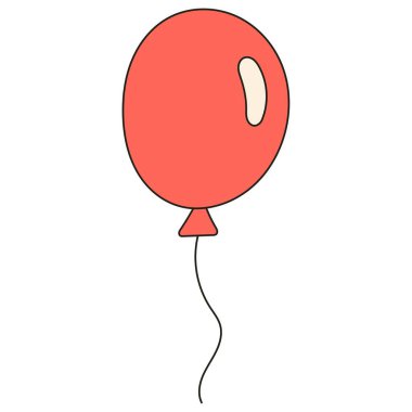 Kırmızı balon ico 'nun düz çizimi