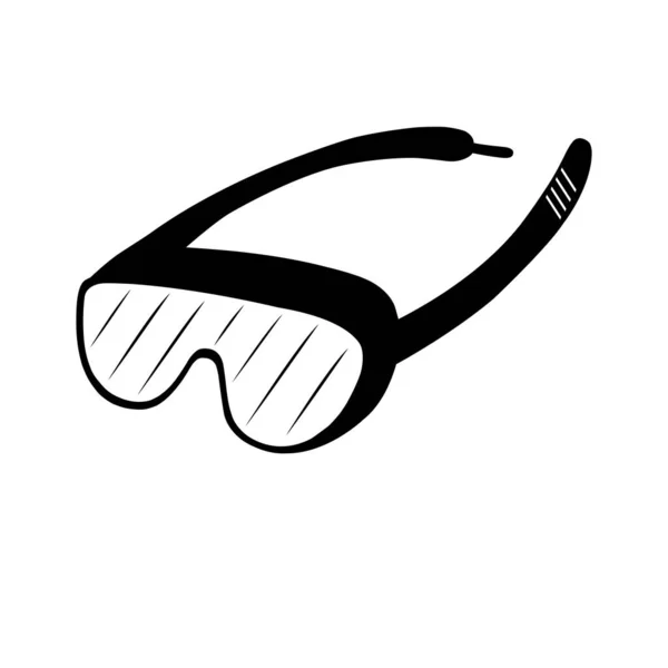 Okulary ochronne w ręcznie rysowane stylu w czerni i bieli. wektor — Wektor stockowy