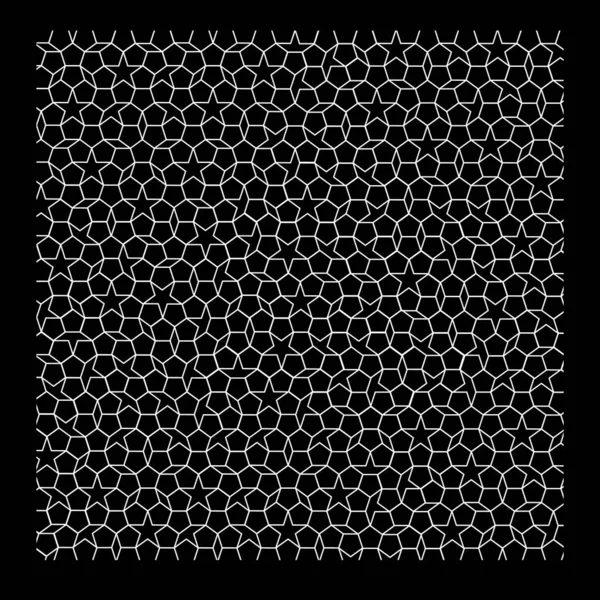 Penrose tiling mosaic in black and white. vector Vector Graphics