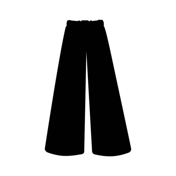 Czarne spodnie culottes. sylwetka bez modelki. wektor — Wektor stockowy