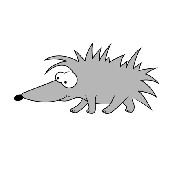 Dibujos animados grises erizo. personaje del bosque. vector — Vector de stock
