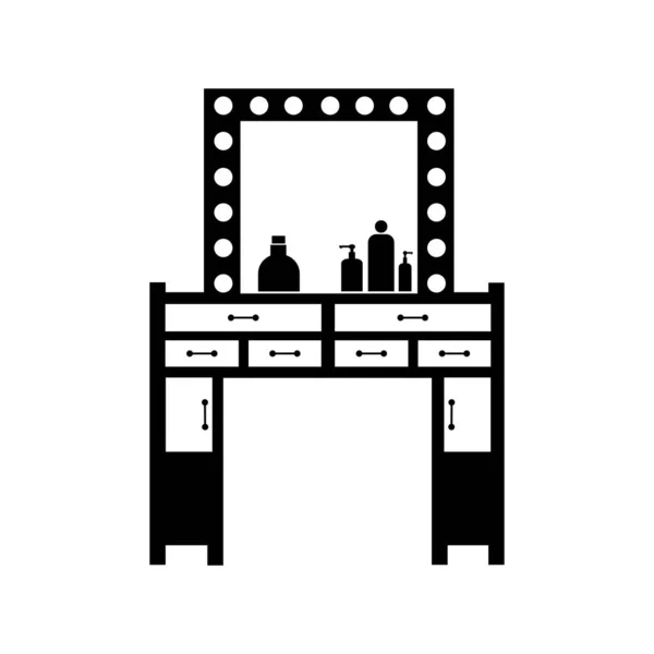 Penteadeira silhueta preta. oi-tecnologia moderna. vetor —  Vetores de Stock