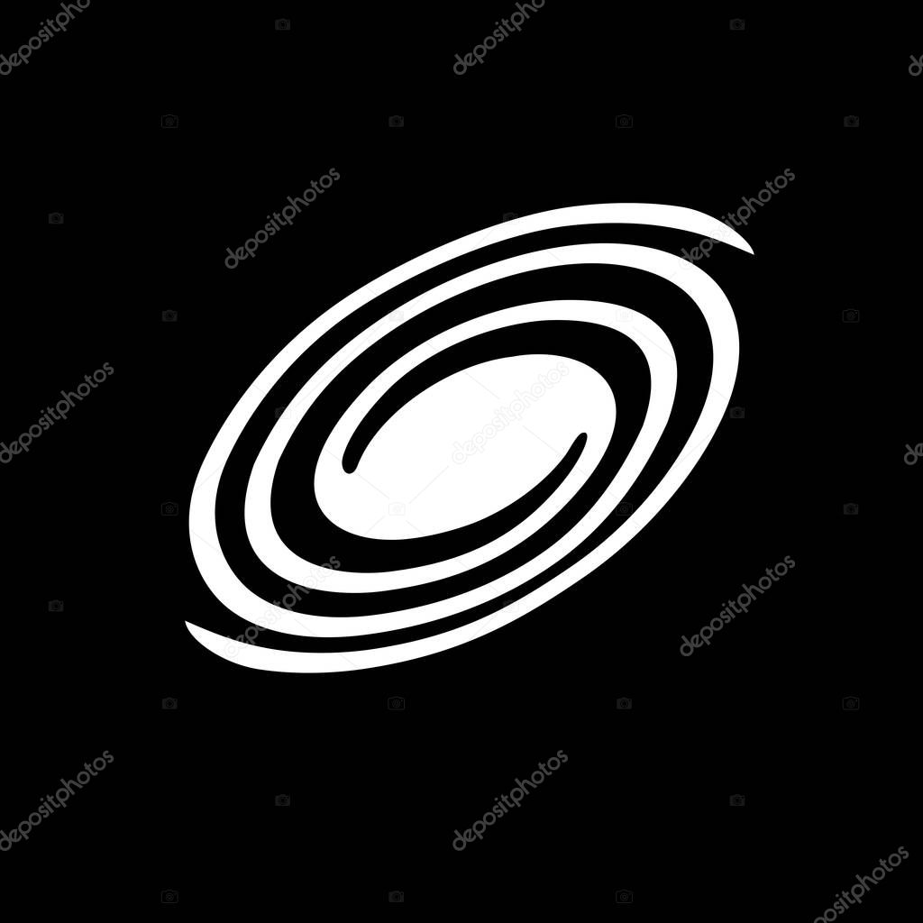 spiral galaxy white on a black background. isolated vector.