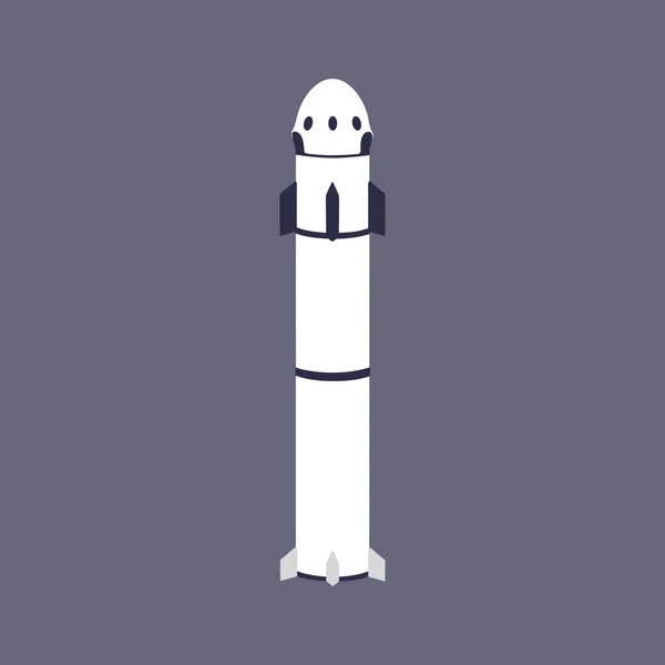 Космическая ракета с тремя ступенями. изолированный объект — стоковый вектор