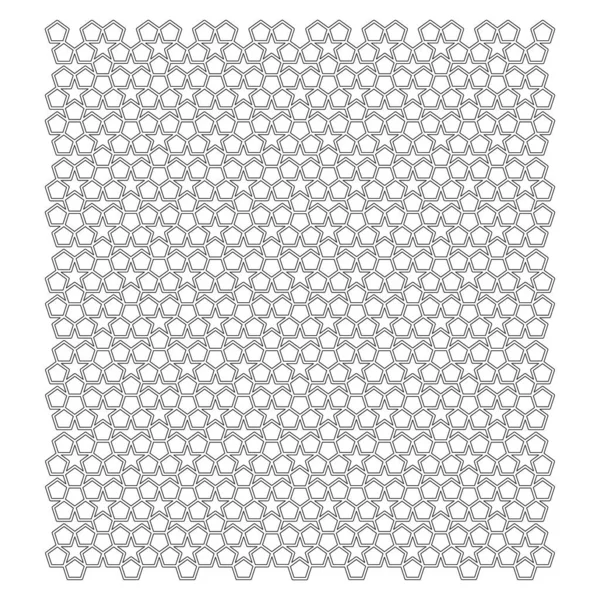 Penrose pentagonok mozaikja fekete-fehérben. vektor. — Stock Vector