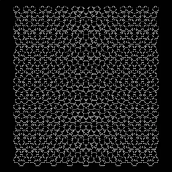 Mosaïque de pentagones de penrose en noir et blanc. vecteur. — Image vectorielle