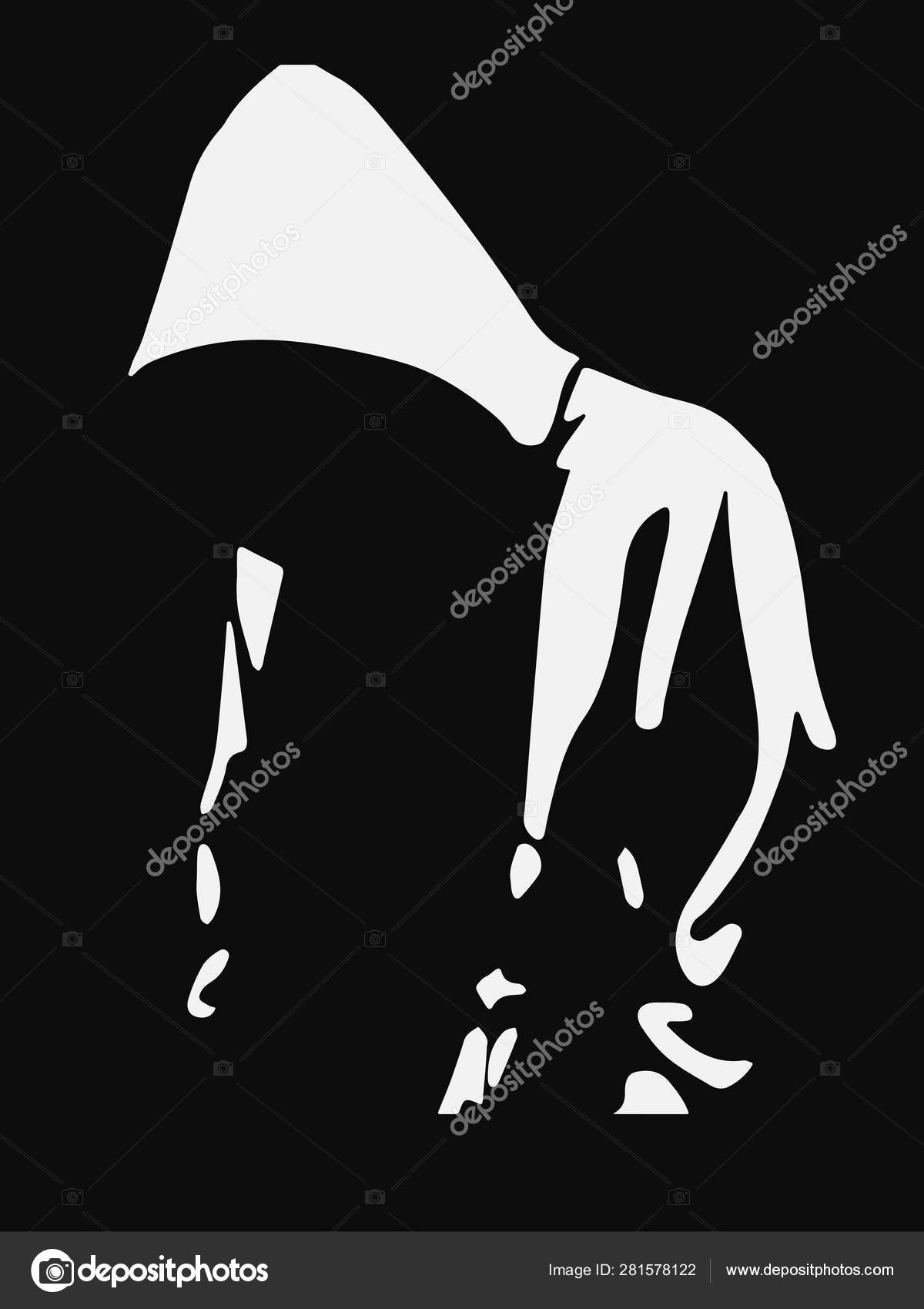 Urban Style Hooded Man Man Silhouette Underground Street Art Vector ...