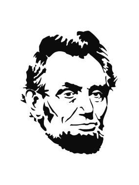 Lincoln simgesi beyaz arka plan üzerinde izole. Lincoln simgesi basit bir işaret. Lincoln portresi. Vektör tasarımı