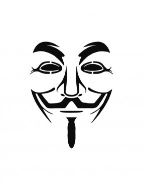 Anonim maske şablonu beyaz arka planda yalıtılmış. Vektör tasarımı. Guy Fawkes maskesi