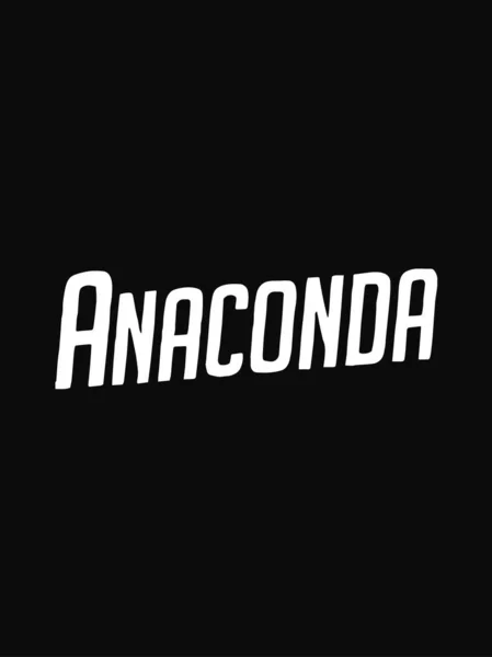 Anakonda Text Isoliert Auf Schwarzem Hintergrund Vektordesign — Stockvektor