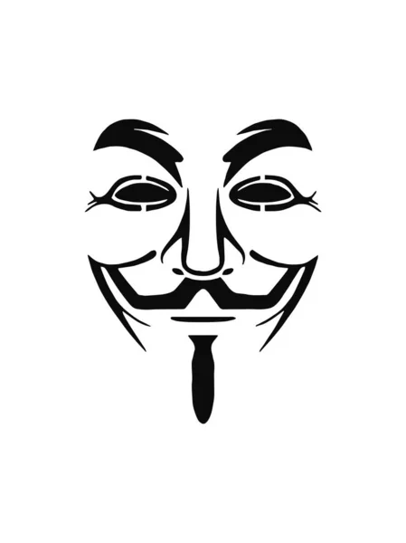 Anonym Maskmall Isolerad Vit Bakgrund Vektor Design Guy Fawkes Mask — Stock vektor