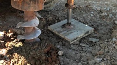 Water well drilling rig.Drill is digging a hole.