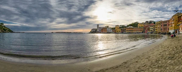 Zatoka Silnce Sestri Levante Miasto Ligurii — Zdjęcie stockowe