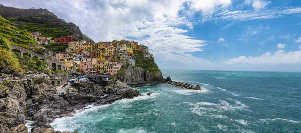 Пейзаж Города Манарола Национальном Парке Cinque Terre — стоковое фото