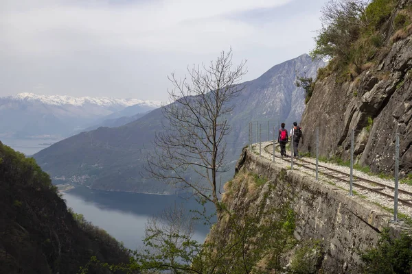 Stezka Tracciolino Italských Alpách — Stock fotografie