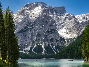  Lake Braies one of the most beautiful lakes in the dolomites clipart