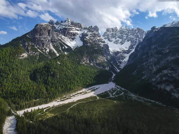 Šířku Valle Landro Mount Cristallo — Stock fotografie