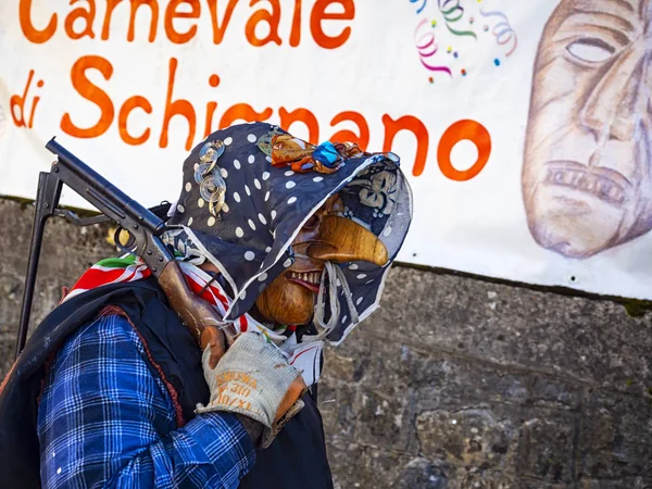 Shignano Olaszország 2018 Karnevál Schignano Felvonulás Egyik Leghíresebb Hagyományos Karneválok — Stock Fotó