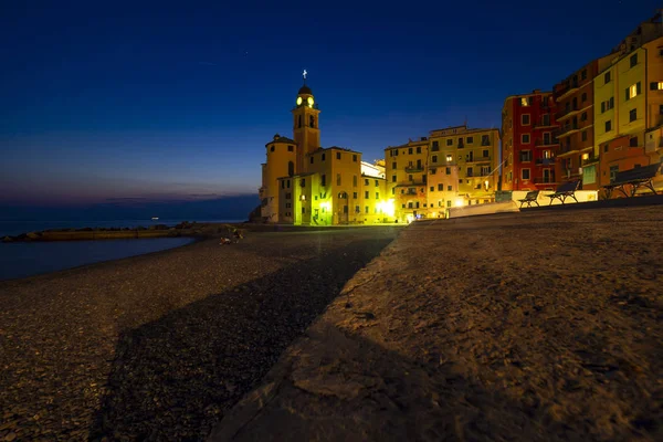 Avond Camofli Een Vissersdorp Ligurië — Stockfoto