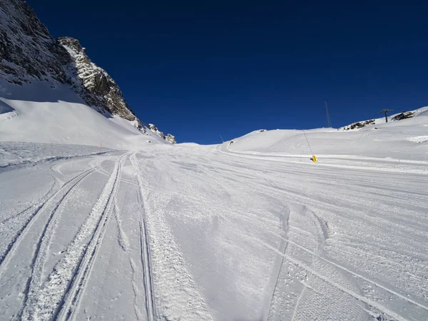 Declive Esqui Nos Alpes — Fotografia de Stock