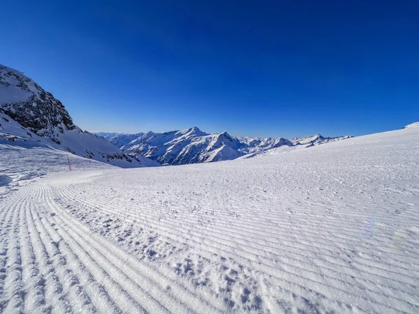 Piste Ski Dans Les Alpes — Photo