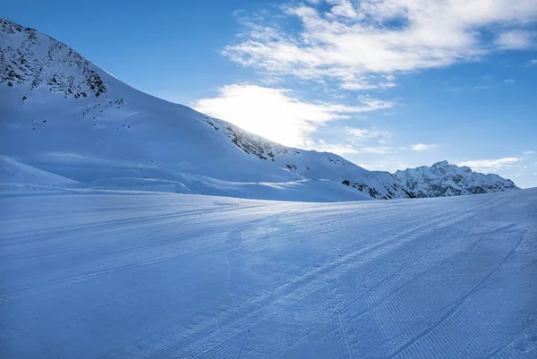 Piste Ski Dans Les Alpes — Photo