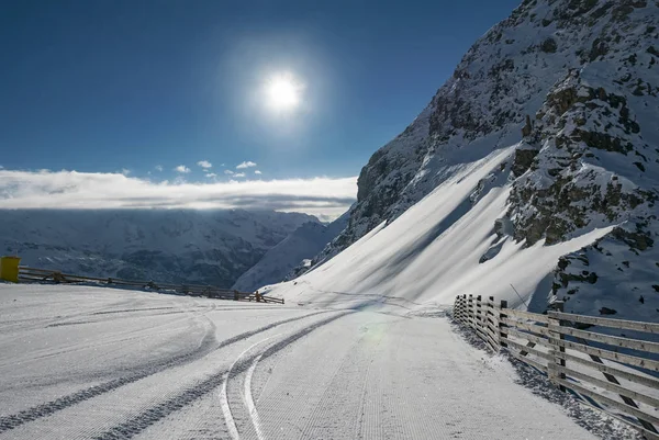 Pista Sci Nelle Alpi — Foto Stock