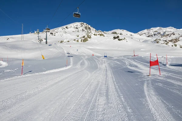 Skipiste Het Skigebied Dufourspitze — Stockfoto