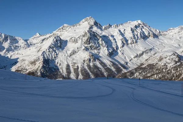 Declive Esqui Nos Alpes — Fotografia de Stock