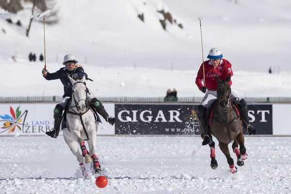 Moritz Ledna 2018 Herní Akce Mistrovství Světa Snowpolo Moritz 2018 — Stock fotografie