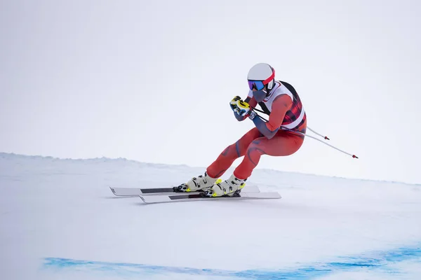 Skiër Een Competitie — Stockfoto