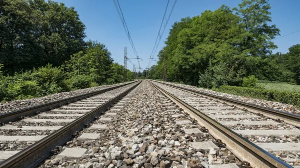 Spoorweg Detail Van Een Spoorlijn — Stockfoto