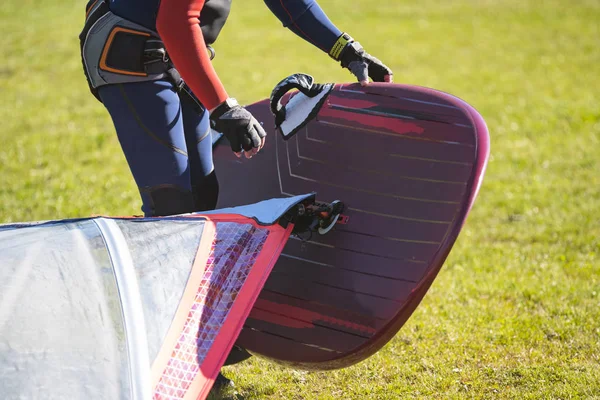 Windsurfer Detail Und Nahaufnahme — Stockfoto